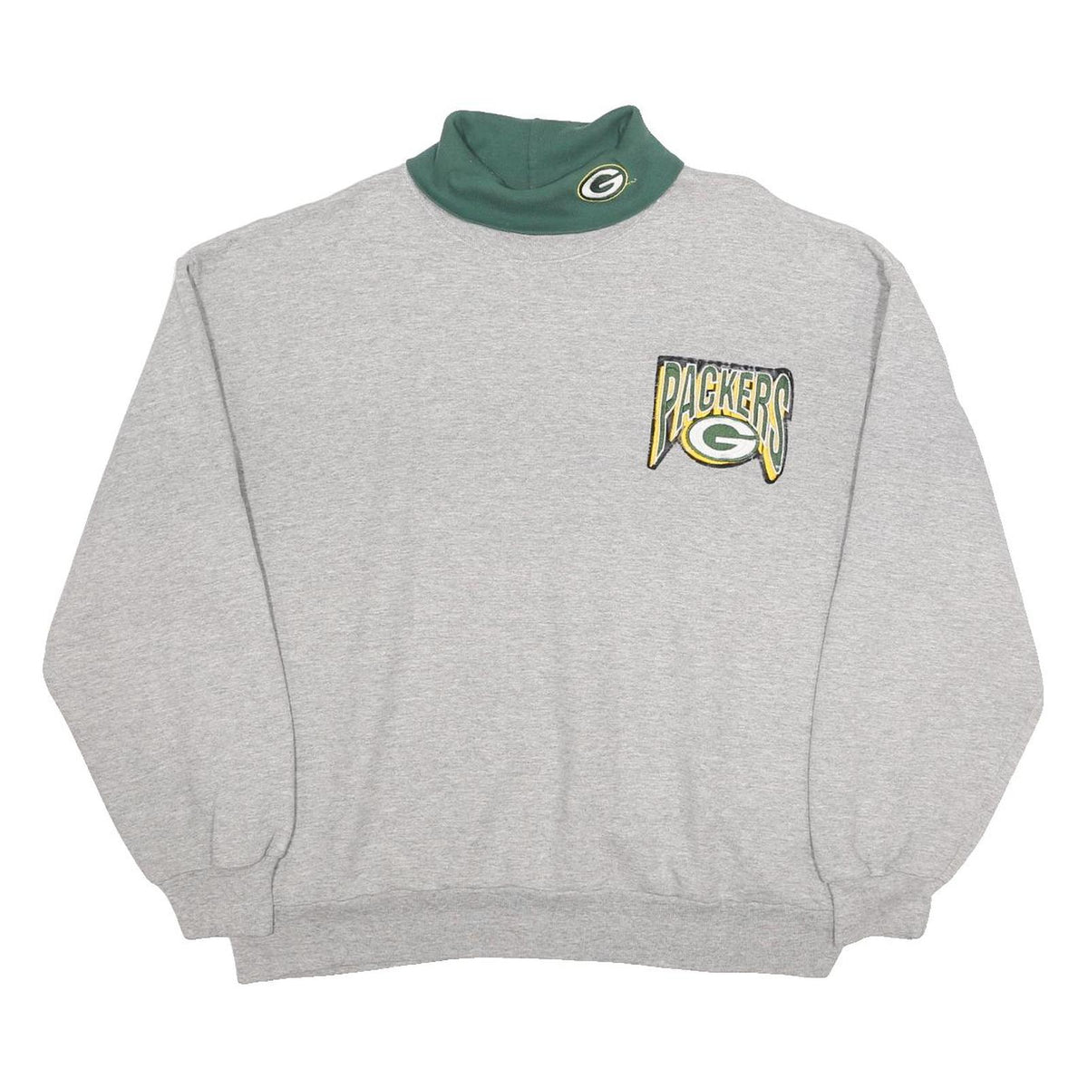 MAJESTIC Womens Grey Green Green Bay Packers Crew Neck XL Sweatshirt Pullover