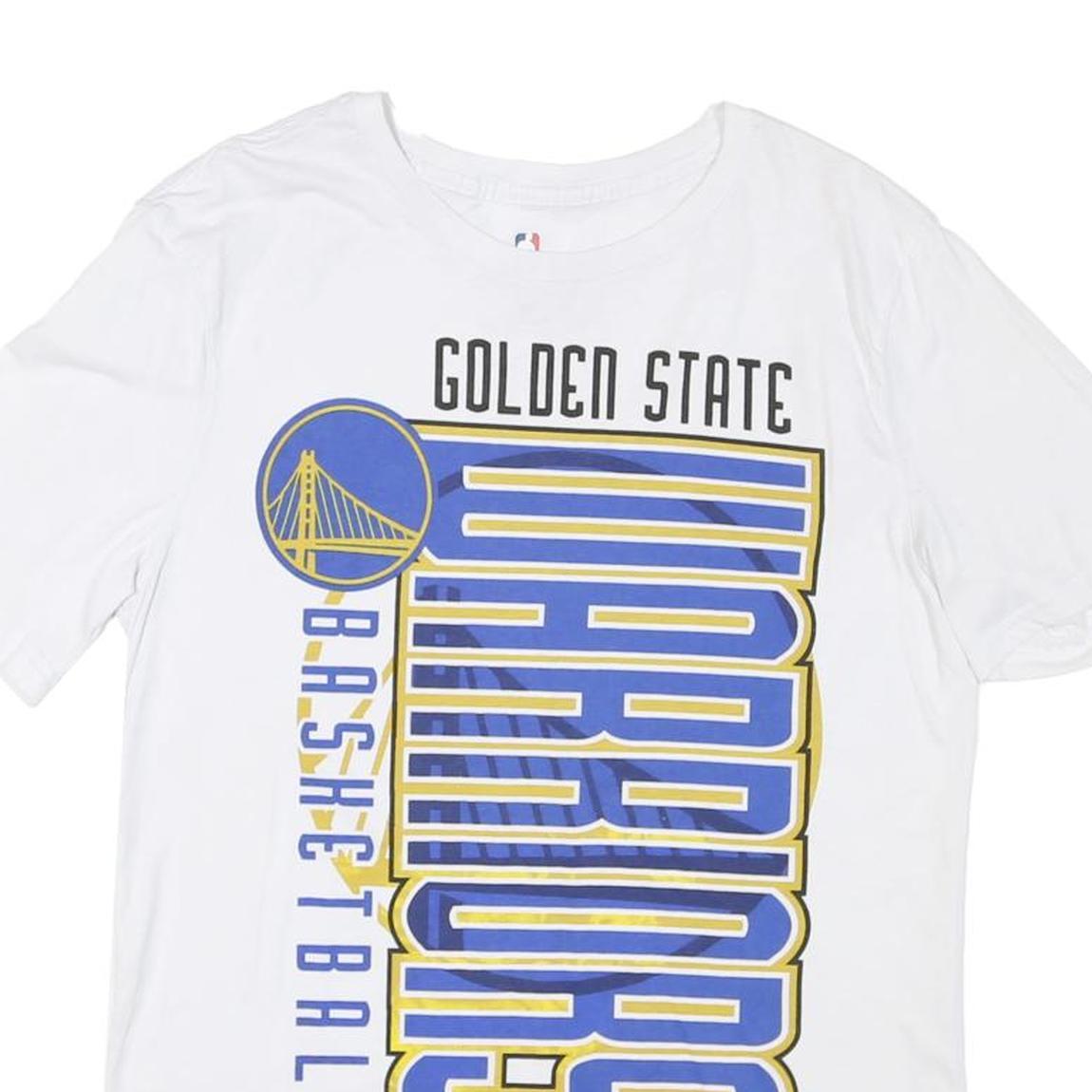 NBA Mens White Golden State Warriors Graphic T-Shirt M Short Sleeve Crew Neck