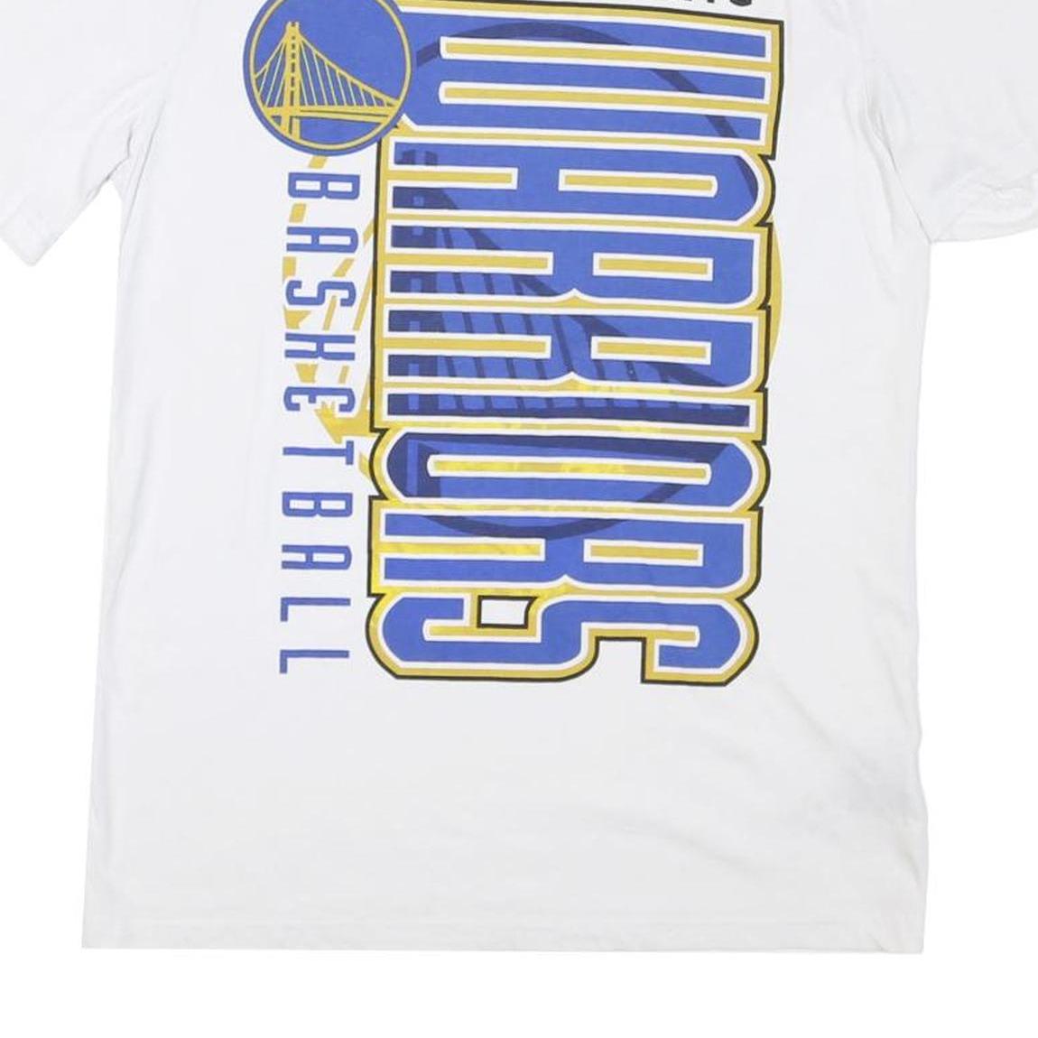 NBA Mens White Golden State Warriors Graphic T-Shirt M Short Sleeve Crew Neck