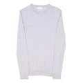REISS Womens White Plain Wool Jumper Crew Neck Tight Knit XS Classic Style