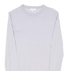 REISS Womens White Plain Wool Jumper Crew Neck Tight Knit XS Classic Style