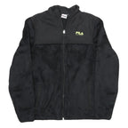 FILA Womens Black Sport Jacket S Polyester Zip Plain Casual Lightweight