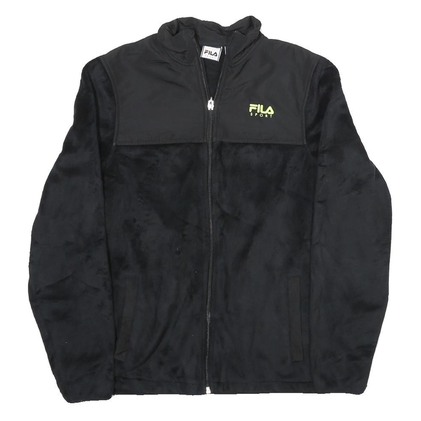 FILA Womens Black Sport Jacket S Polyester Zip Plain Casual Lightweight