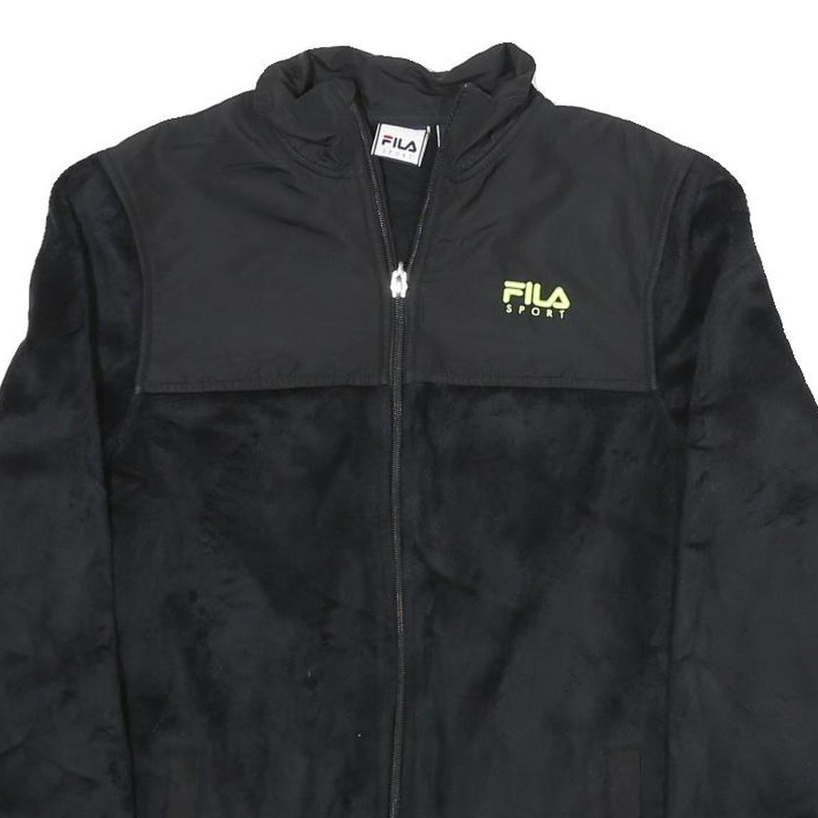FILA Womens Black Sport Jacket S Polyester Zip Plain Casual Lightweight