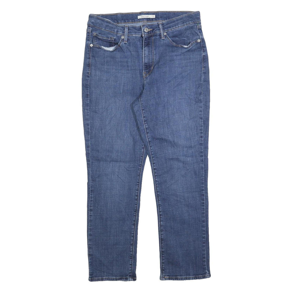 LEVI'S Womens Classic Blue Denim Straight Medium W30 L27 Jeans Zip Cotton Blend