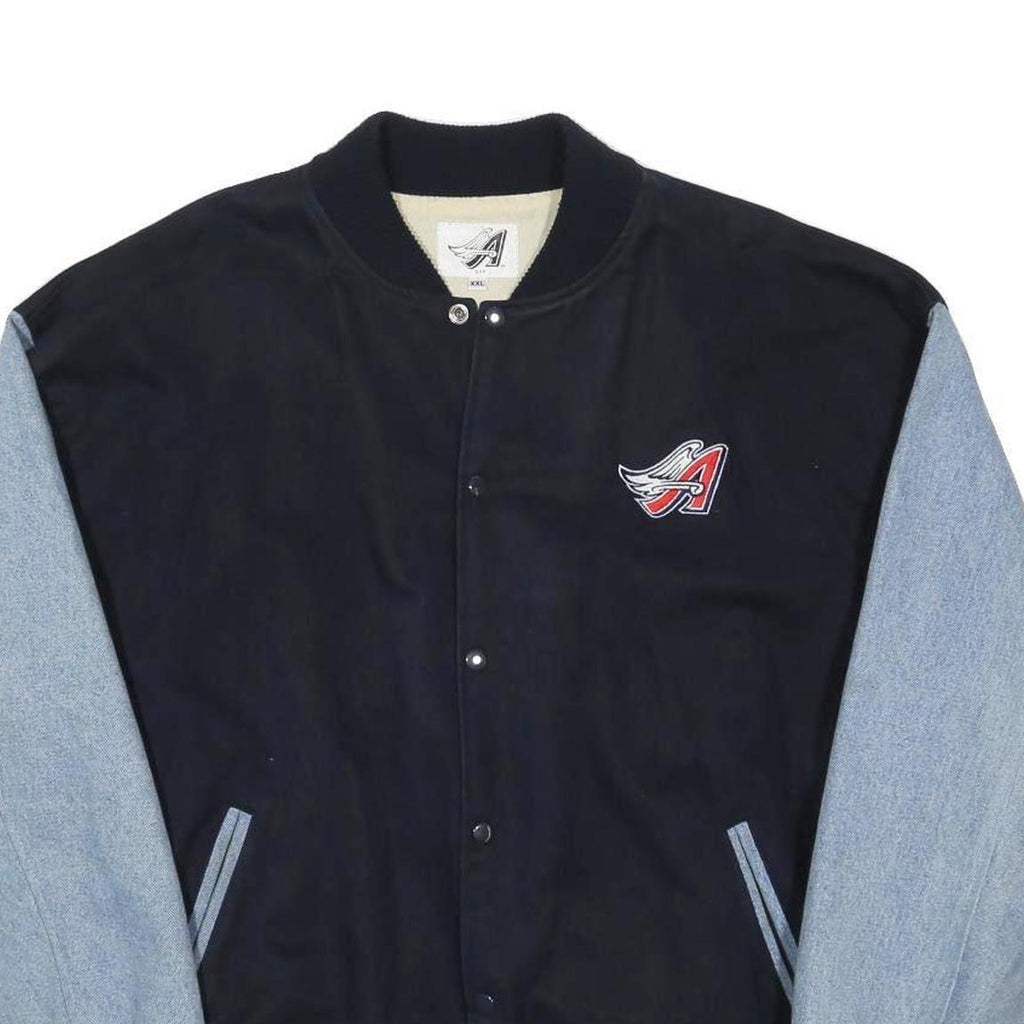 DPP Mens Black & Light Blue Cotton Blend Button Jacket 2XL Casual Classic