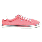 TOMMY HILFIGER Womens Low Top Trainers Red Canvas Size UK 6.5 Casual Everyday