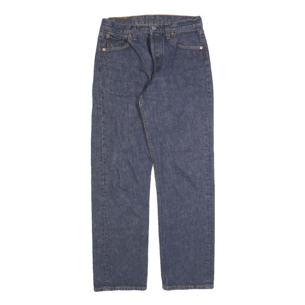 LEVI'S 501 Mens Jeans Blue Regular Straight Denim Medium W30 L30 Classic Button