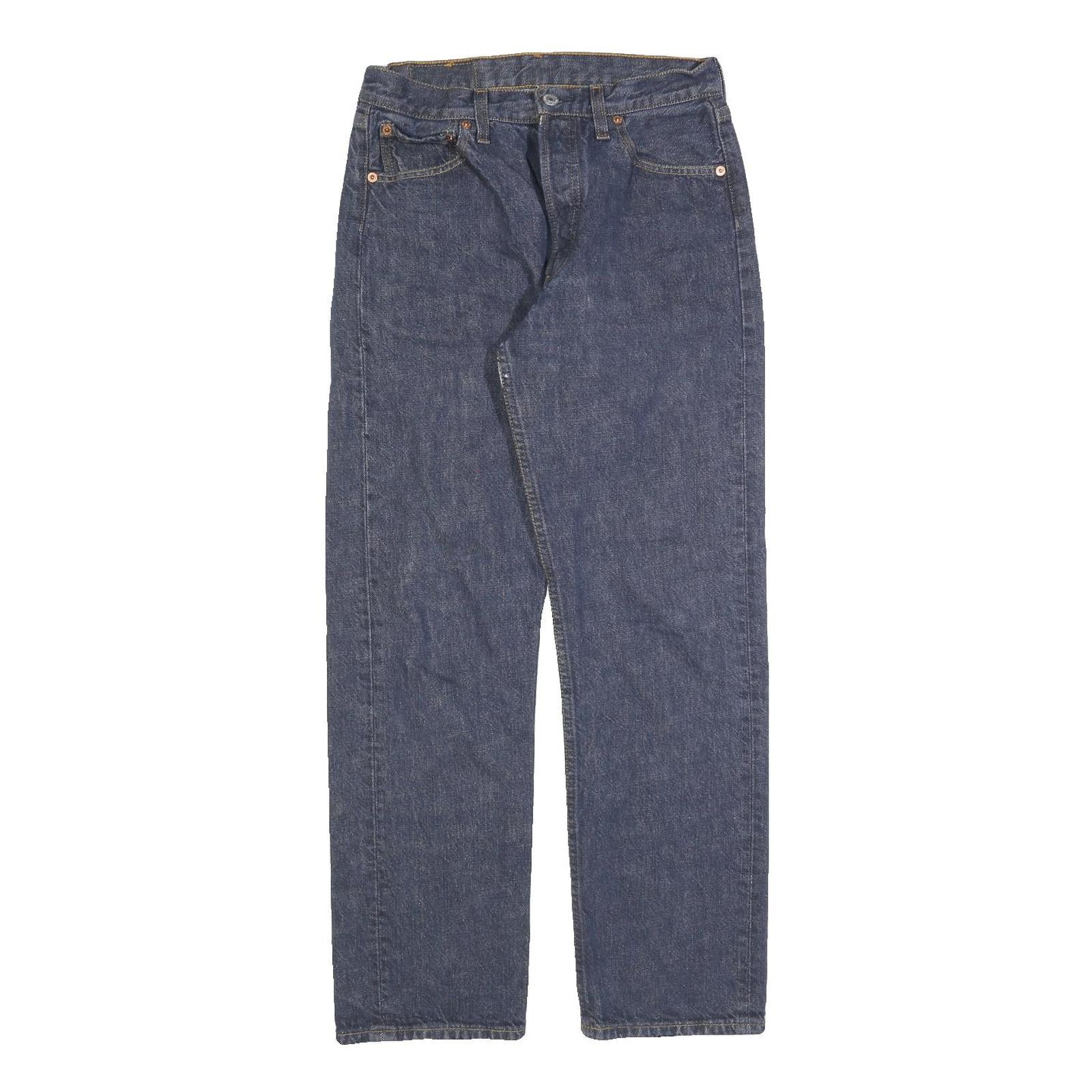LEVI'S 501 Mens Jeans Blue Regular Straight Denim Medium W30 L30 Classic Button