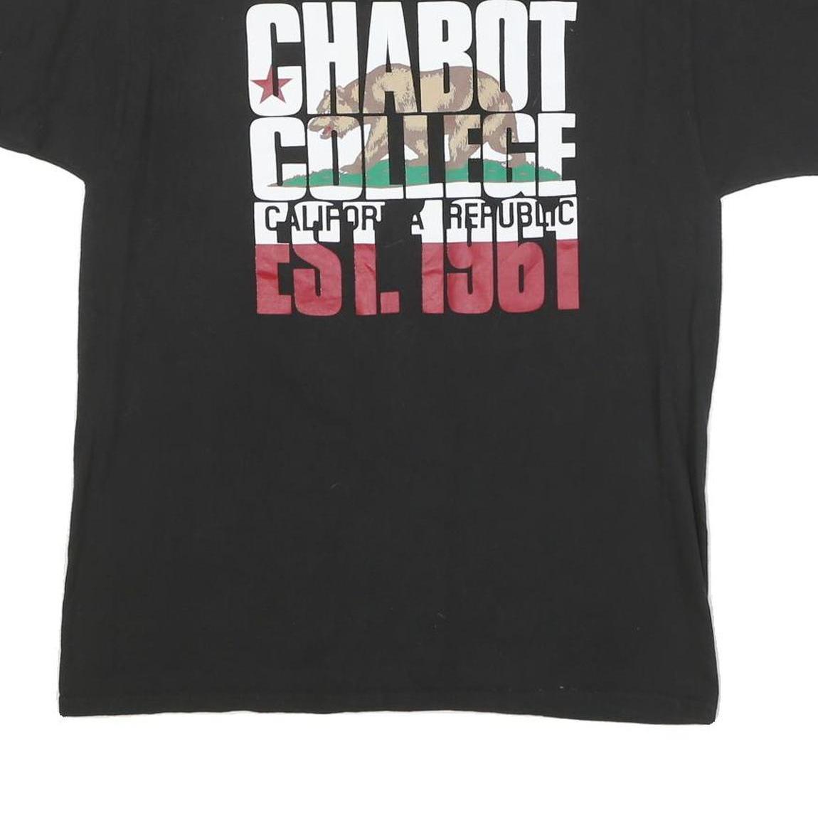 CHAMPION Mens Black Chabot College Graphic T-Shirt L Short Sleeve Crew Neck
