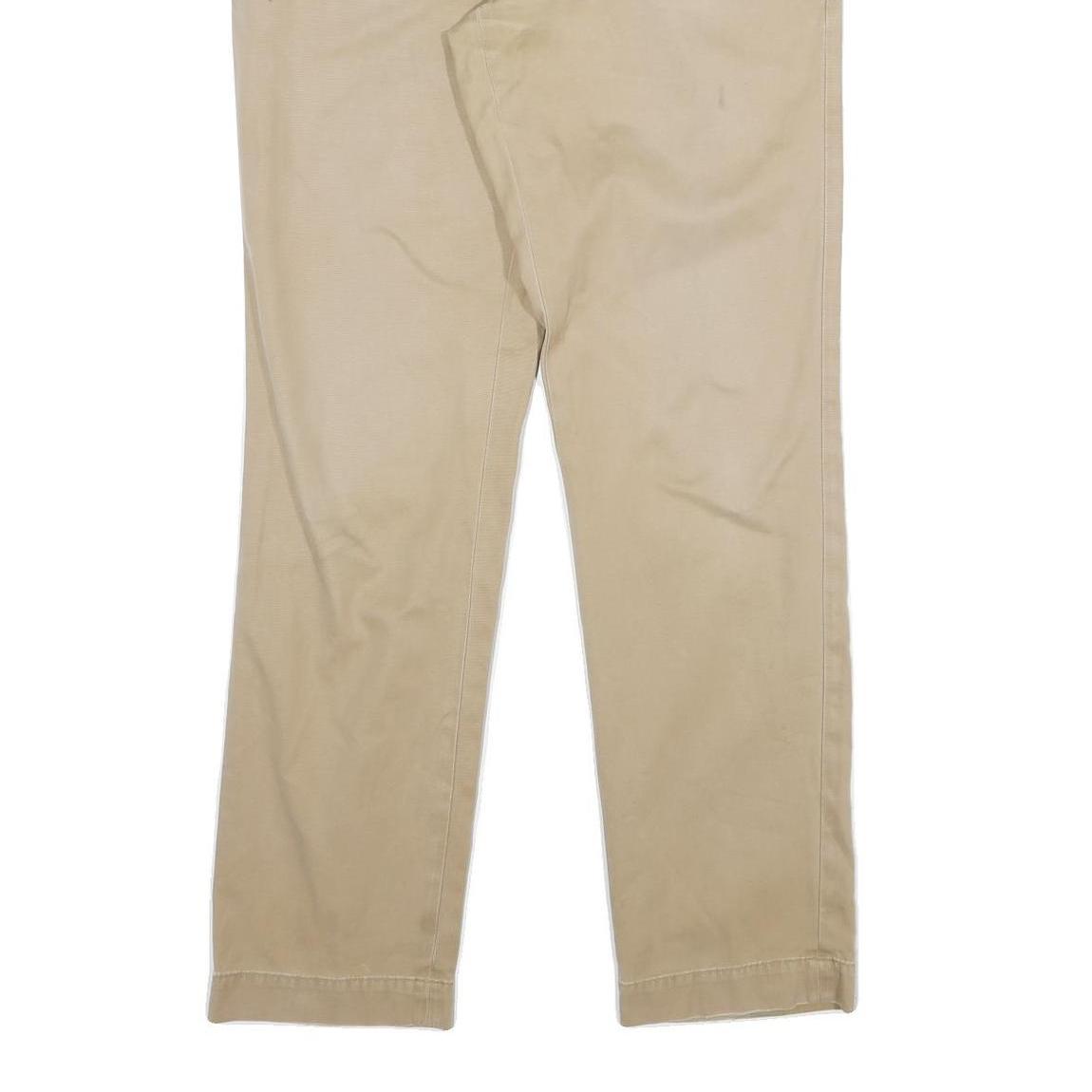 POLO RALPH LAUREN Mens Regular Fit Beige Cotton Blend Trousers W34 L34 Casual