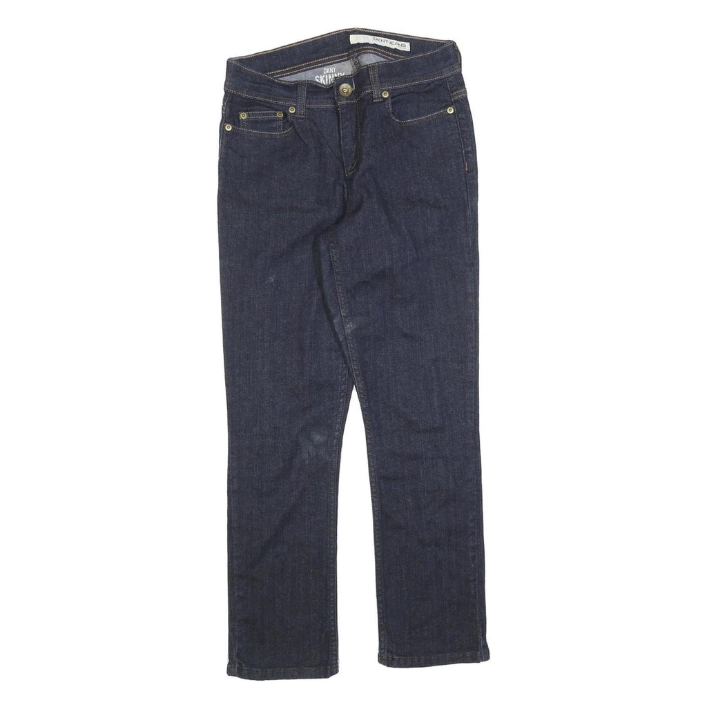 DKNY Womens Jeans Blue Slim Skinny Denim Dark W28 L27 Stylish Zip Closure