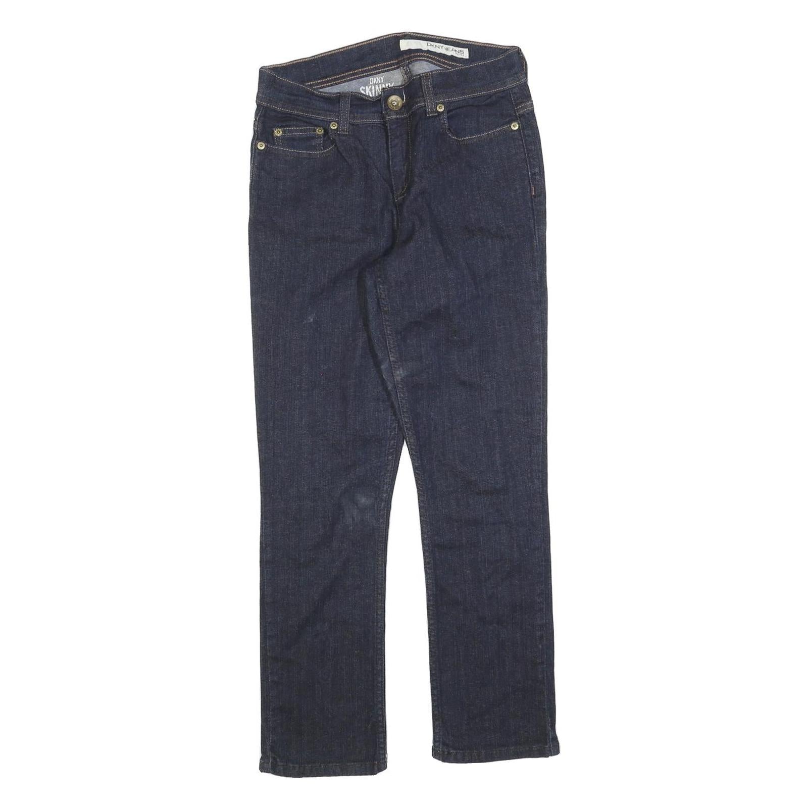 DKNY Womens Jeans Blue Slim Skinny Denim Dark W28 L27 Stylish Zip Closure