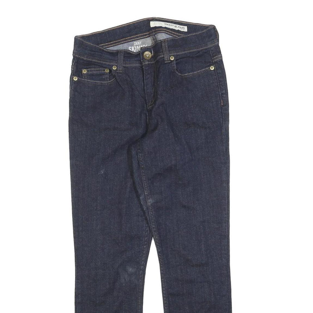 DKNY Womens Jeans Blue Slim Skinny Denim Dark W28 L27 Stylish Zip Closure