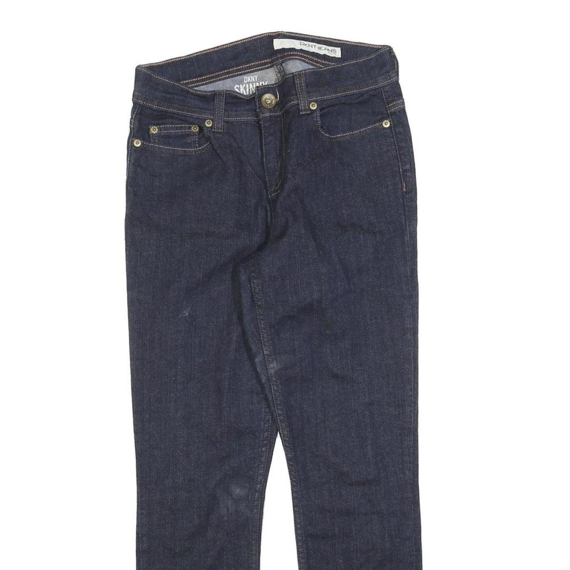 DKNY Womens Jeans Blue Slim Skinny Denim Dark W28 L27 Stylish Zip Closure