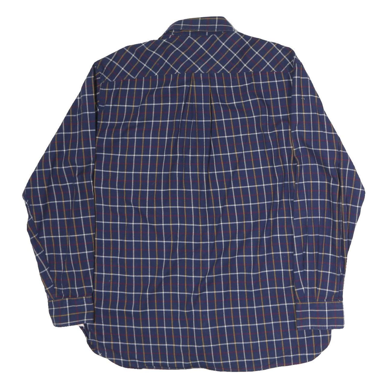 TOMMY HILFIGER Mens Blue & Red Checked Shirt M Classic Button Down Cotton