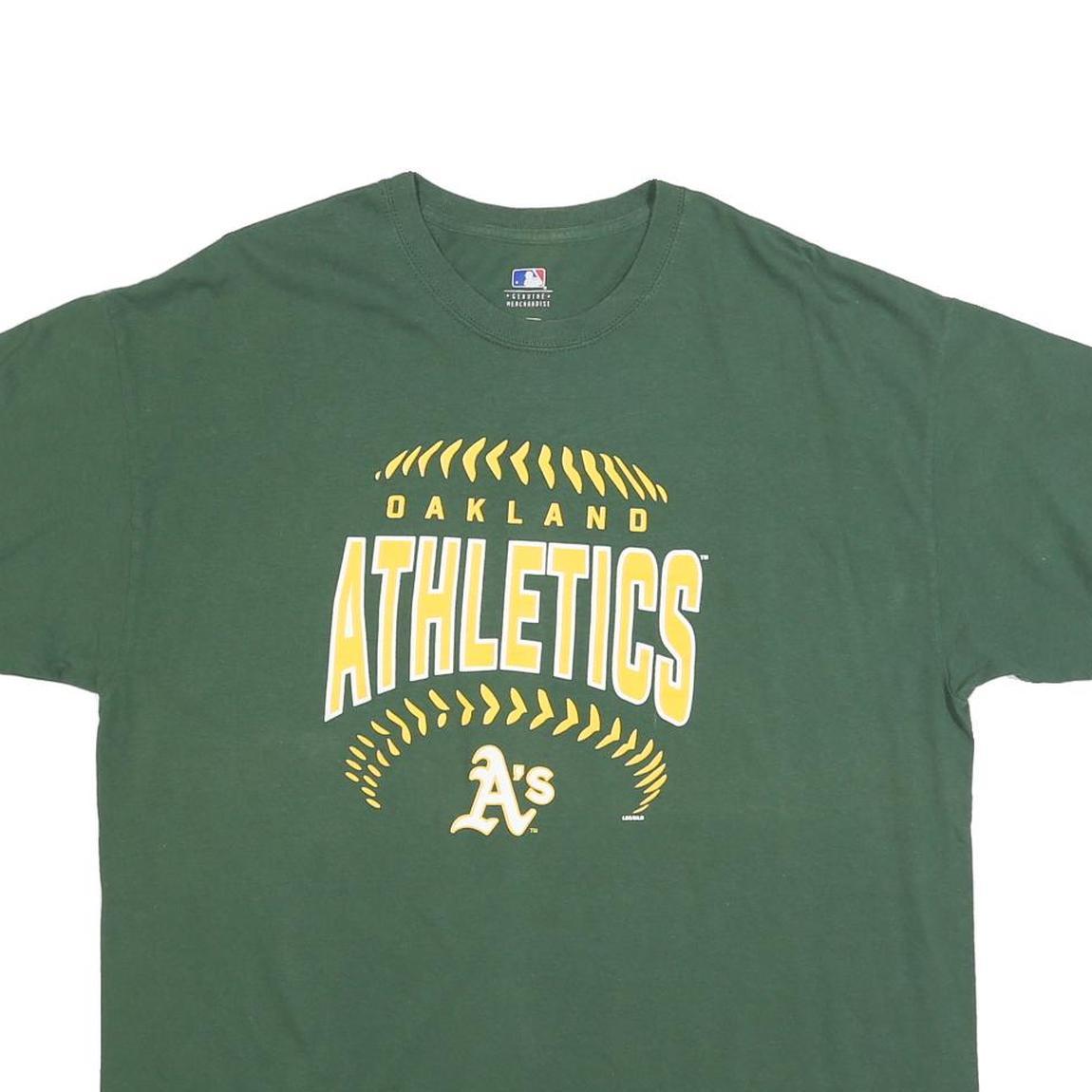 MLB Mens Green Oakland Athletics Graphic T-Shirt XL Short Sleeve Crew Neck