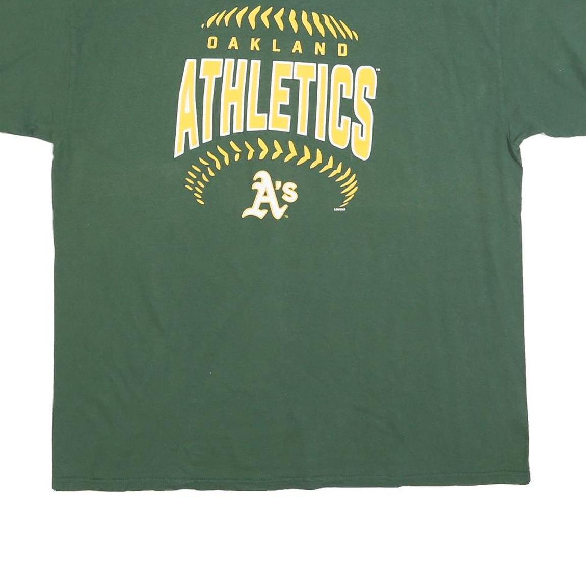 MLB Mens Green Oakland Athletics Graphic T-Shirt XL Short Sleeve Crew Neck