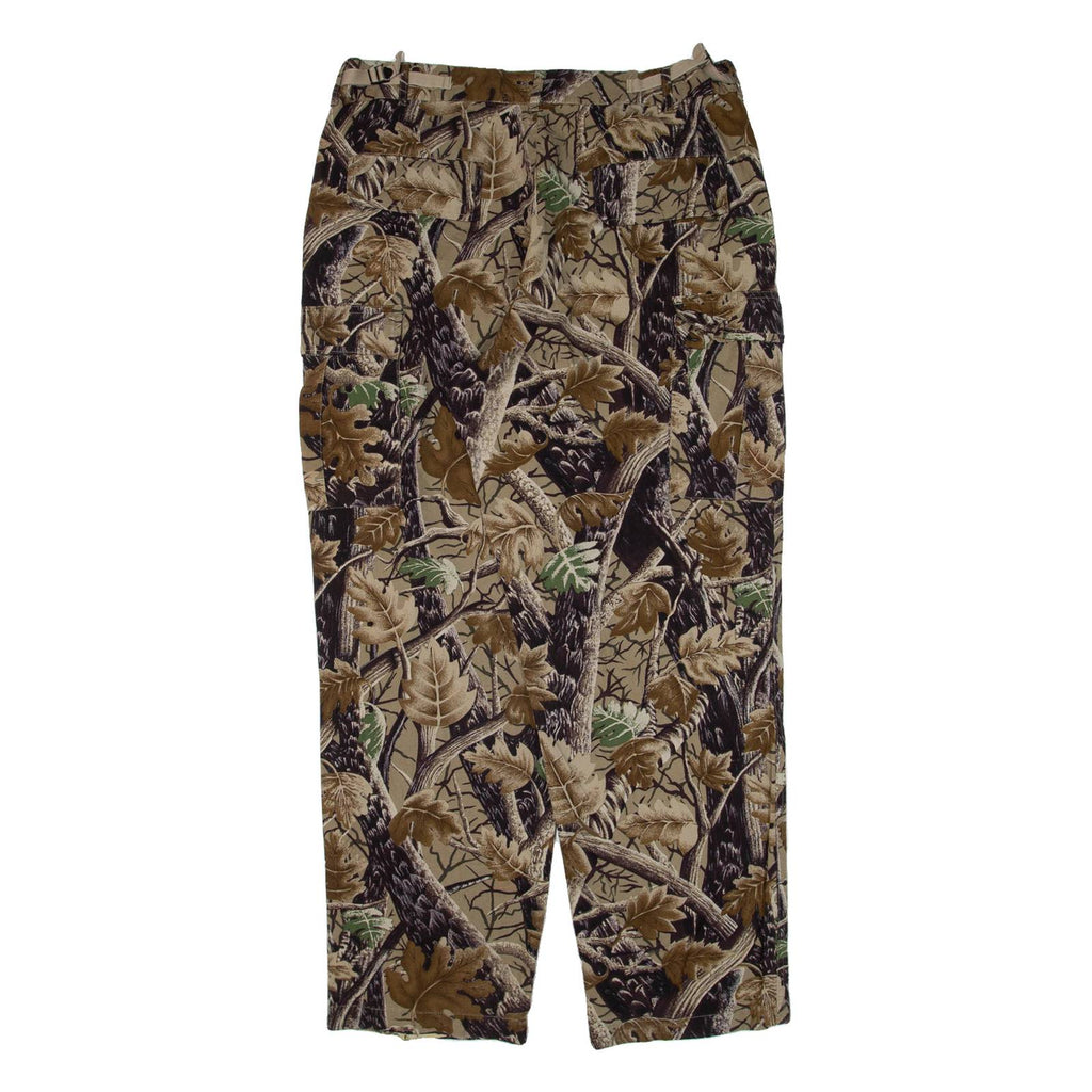 PRESTIGE Woodland Camo Cargo Mens Trousers Green Regular Straight W34 L29