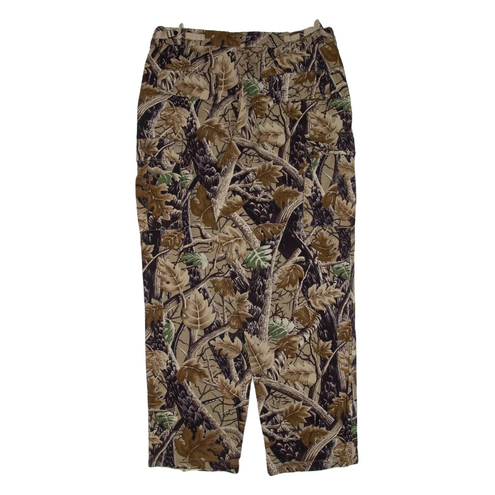 PRESTIGE Woodland Camo Cargo Mens Trousers Green Regular Straight W34 L29