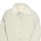 UNCLE SAM Womens Cream Long Sleeve Button Jacket L Cotton Blend Plain Casual