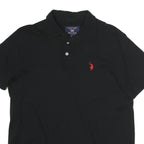 U.S. POLO ASSN Mens Black Polo Shirt Short Sleeve Plain M Classic Cotton Top