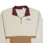 LEVI'S Relaxed Fit Womens Fleece Jacket Cream L