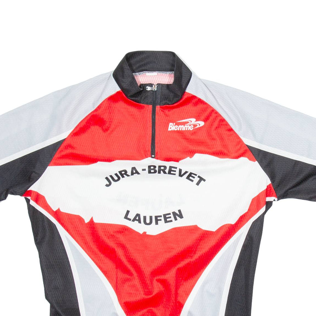 BIEMME Cycling Mens Jersey Red 1/4 Zip S