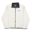 TIMBERLAND Mens White Zip Jacket L Polyester Plain Outdoor Casual Lightweight