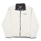 TIMBERLAND Mens White Zip Jacket L Polyester Plain Outdoor Casual Lightweight