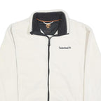 TIMBERLAND Mens White Zip Jacket L Polyester Plain Outdoor Casual Lightweight