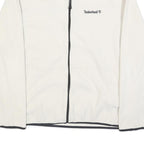 TIMBERLAND Mens White Zip Jacket L Polyester Plain Outdoor Casual Lightweight