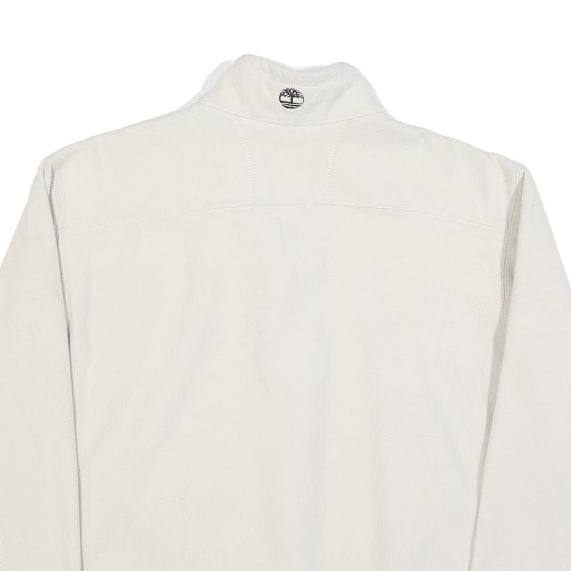 TIMBERLAND Mens White Zip Jacket L Polyester Plain Outdoor Casual Lightweight