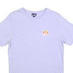 ELLESSE Womens Lilac Cotton Blend T-Shirt UK 12 Short Sleeve Crew Neck Casual