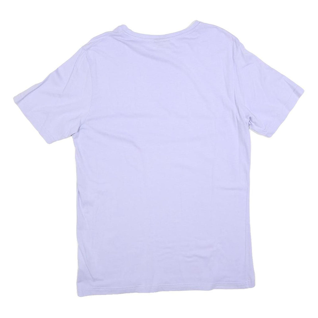 ELLESSE Womens Lilac Cotton Blend T-Shirt UK 12 Short Sleeve Crew Neck Casual