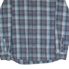 WRANGLER Mens Blue Check Shirt L Lightweight Cotton Blend Casual Button-Up