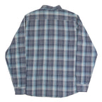 WRANGLER Mens Blue Check Shirt L Lightweight Cotton Blend Casual Button-Up
