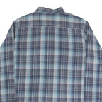 WRANGLER Mens Blue Check Shirt L Lightweight Cotton Blend Casual Button-Up