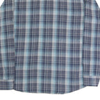 WRANGLER Mens Blue Check Shirt L Lightweight Cotton Blend Casual Button-Up