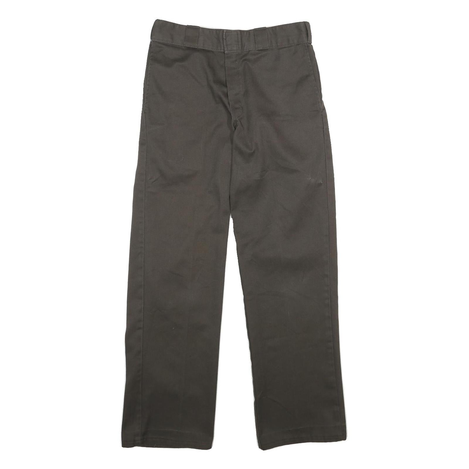 DICKIES Mens Polyester Blend Black Classic Straight Trousers W29 L32 Workwear