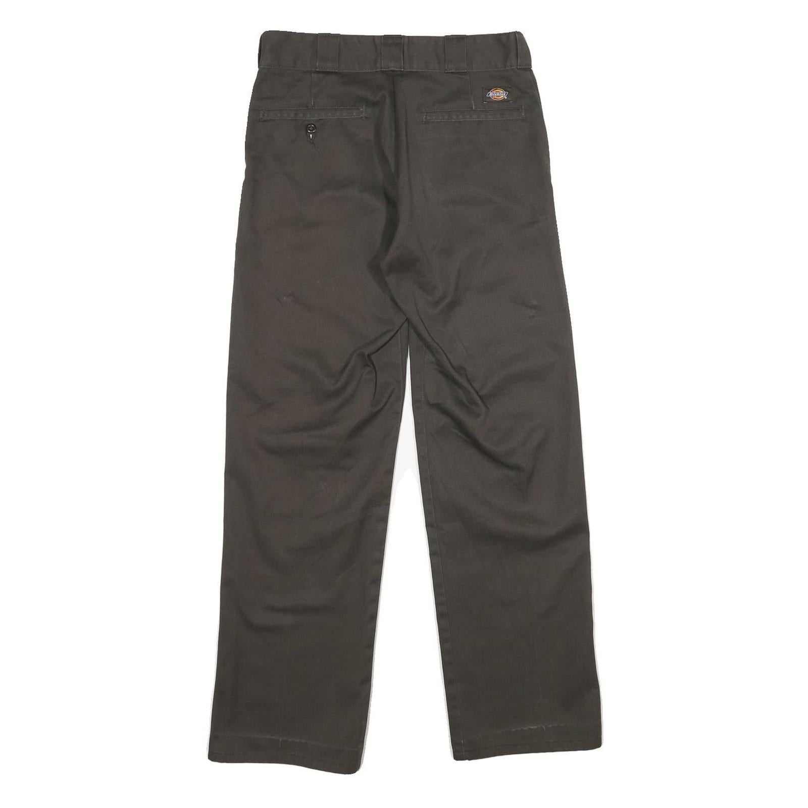 DICKIES Mens Polyester Blend Black Classic Straight Trousers W29 L32 Workwear