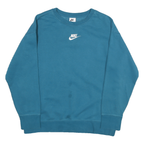 NIKE Womens Blue Crew Neck XL Sweatshirt Cotton Blend Casual Pullover