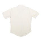 JC PENNEY Mens White Plain Shirt L Classic Fit Button Front Lightweight