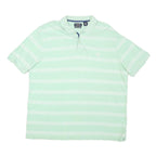 CHAPS Mens Mint Green & White Striped Short Sleeve Polo Shirt XL Cotton Blend