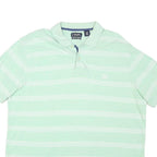 CHAPS Mens Mint Green & White Striped Short Sleeve Polo Shirt XL Cotton Blend