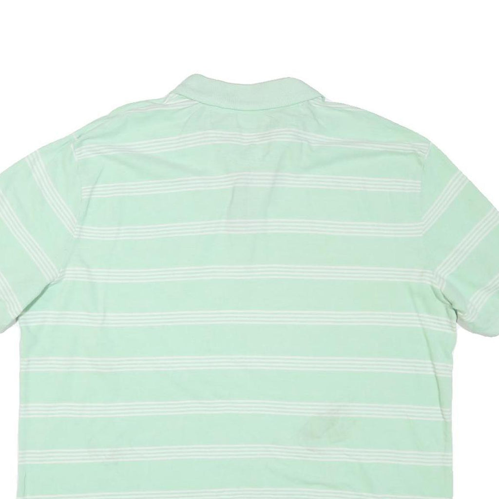 CHAPS Mens Mint Green & White Striped Short Sleeve Polo Shirt XL Cotton Blend