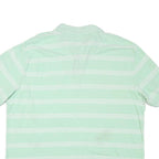 CHAPS Mens Mint Green & White Striped Short Sleeve Polo Shirt XL Cotton Blend