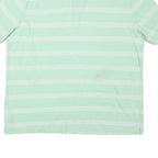 CHAPS Mens Mint Green & White Striped Short Sleeve Polo Shirt XL Cotton Blend