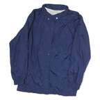 BLAIR Mens Blue Nylon Button Jacket M Plain Lightweight Casual Outerwear