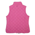 JOULES Womens Pink Quilted Sleeveless Jacket UK 14 Polyester Zip Pockets